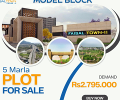 Faisal Town sector O Model Block 5 Marla plot for sale